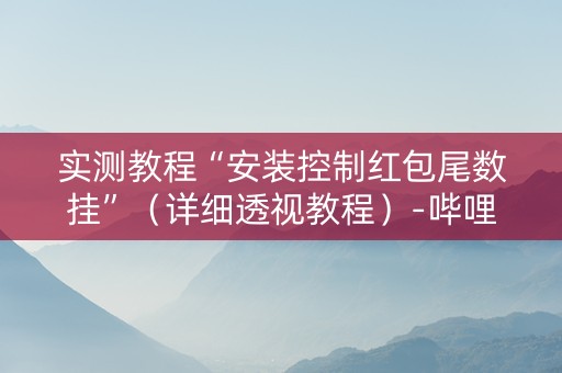 实测教程“安装控制红包尾数挂”（详细透视教程）-哔哩哔哩