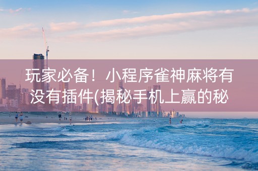 玩家必备！小程序雀神麻将有没有插件(揭秘手机上赢的秘诀)