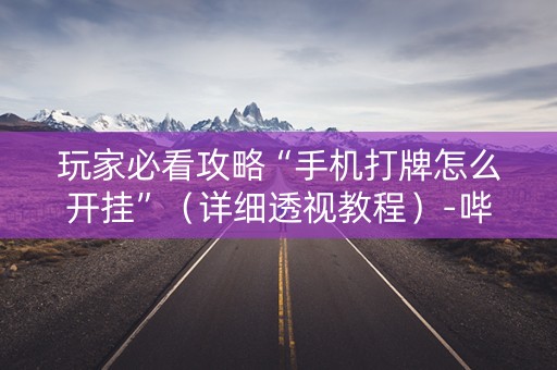 玩家必看攻略“手机打牌怎么开挂”（详细透视教程）-哔哩哔哩