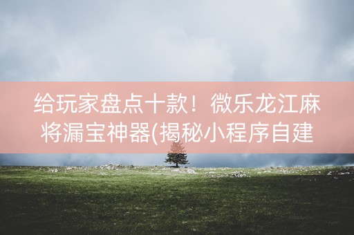 给玩家盘点十款！微乐龙江麻将漏宝神器(揭秘小程序自建房怎么赢)