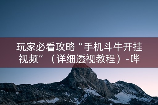 玩家必看攻略“手机斗牛开挂视频”（详细透视教程）-哔哩哔哩