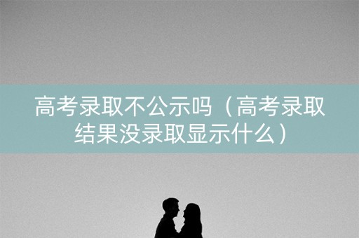 高考录取不公示吗（高考录取结果没录取显示什么）