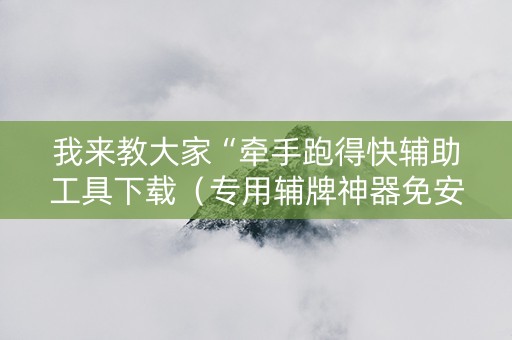 我来教大家“牵手跑得快辅助工具下载（专用辅牌神器免安装）