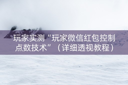 玩家实测“玩家微信红包控制点数技术”（详细透视教程）-哔哩哔哩