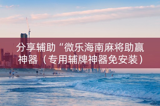 分享辅助“微乐海南麻将助赢神器（专用辅牌神器免安装）