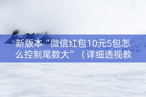 新版本“微信红包10元5包怎么控制尾数大”（详细透视教程）-哔哩哔哩