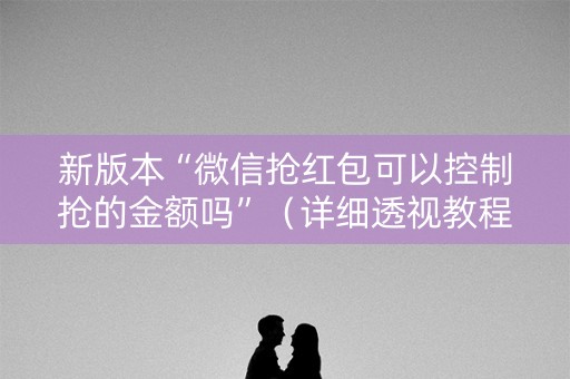 新版本“微信抢红包可以控制抢的金额吗”（详细透视教程）-哔哩哔哩