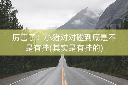 厉害了！小猪对对碰到底是不是有挂(其实是有挂的)