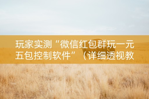 玩家实测“微信红包群玩一元五包控制软件”（详细透视教程）-哔哩哔哩