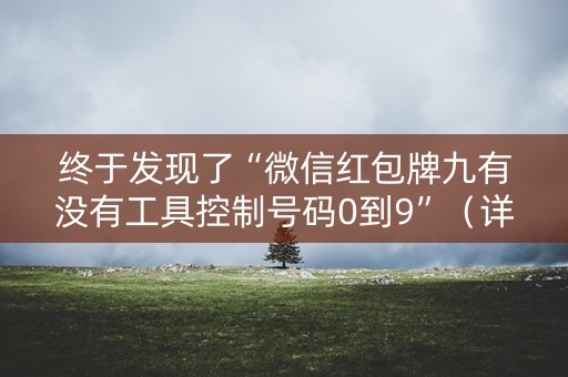 终于发现了“微信红包牌九有没有工具控制号码0到9”（详细透视教程）-哔哩哔哩