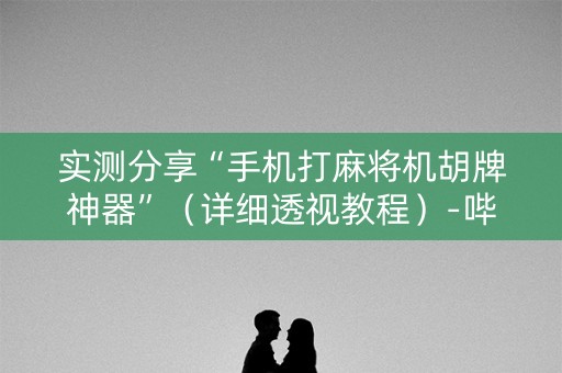 实测分享“手机打麻将机胡牌神器”（详细透视教程）-哔哩哔哩