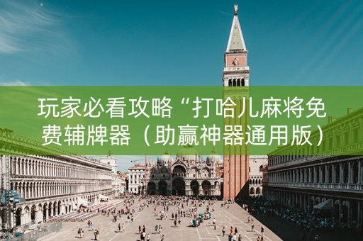 玩家必看攻略“打哈儿麻将免费辅牌器（助赢神器通用版）