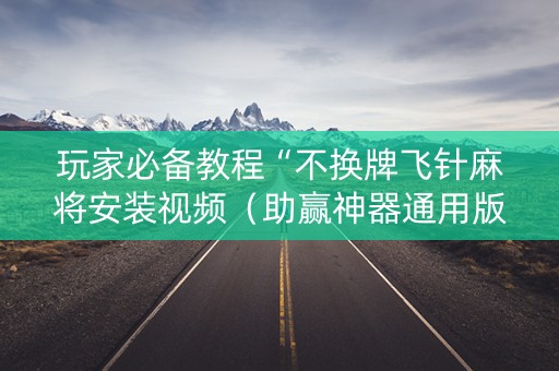 玩家必备教程“不换牌飞针麻将安装视频（助赢神器通用版）
