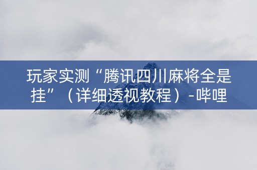 玩家实测“腾讯四川麻将全是挂”（详细透视教程）-哔哩哔哩