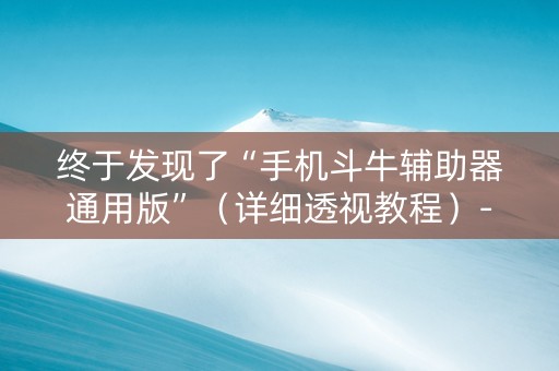 终于发现了“手机斗牛辅助器通用版”（详细透视教程）-哔哩哔哩