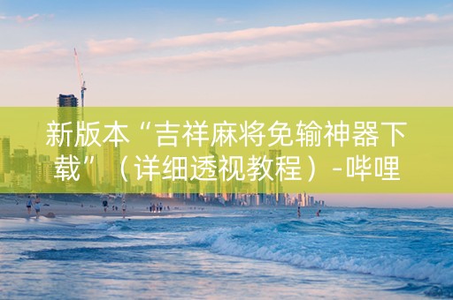 新版本“吉祥麻将免输神器下载”（详细透视教程）-哔哩哔哩