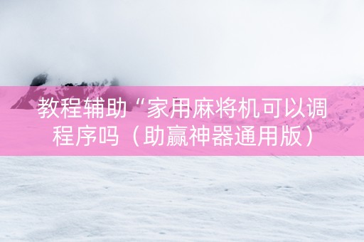 教程辅助“家用麻将机可以调程序吗（助赢神器通用版）