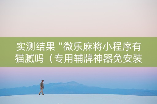 实测结果“微乐麻将小程序有猫腻吗（专用辅牌神器免安装）
