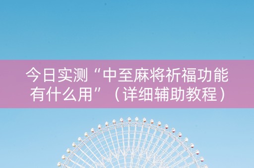 今日实测“中至麻将祈福功能有什么用”（详细辅助教程）-哔哩哔哩