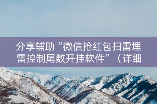 分享辅助“微信抢红包扫雷埋雷控制尾数开挂软件”（详细透视教程）-哔哩哔哩
