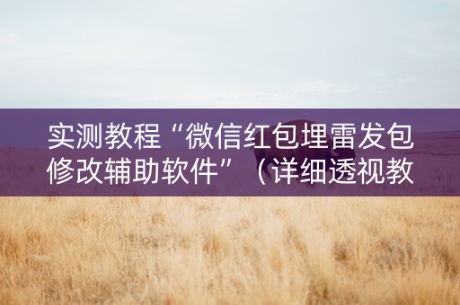 实测教程“微信红包埋雷发包修改辅助软件”（详细透视教程）-哔哩哔哩