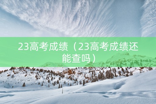 23高考成绩（23高考成绩还能查吗）