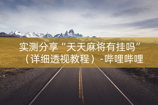 实测分享“天天麻将有挂吗”（详细透视教程）-哔哩哔哩