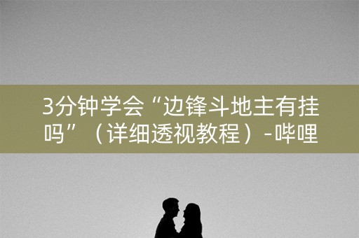 3分钟学会“边锋斗地主有挂吗”（详细透视教程）-哔哩哔哩
