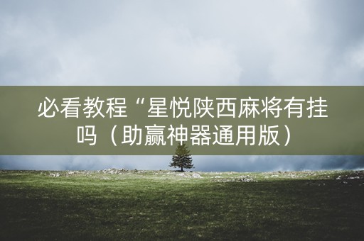 必看教程“星悦陕西麻将有挂吗（助赢神器通用版）