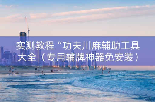 实测教程“功夫川麻辅助工具大全（专用辅牌神器免安装）