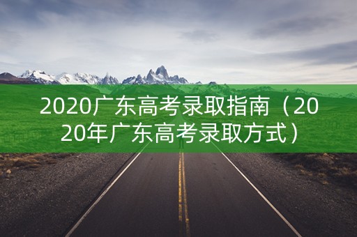 2020广东高考录取指南（2020年广东高考录取方式）