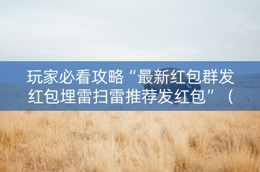 玩家必看攻略“最新红包群发红包埋雷扫雷推荐发红包”（详细透视教程）-哔哩哔哩