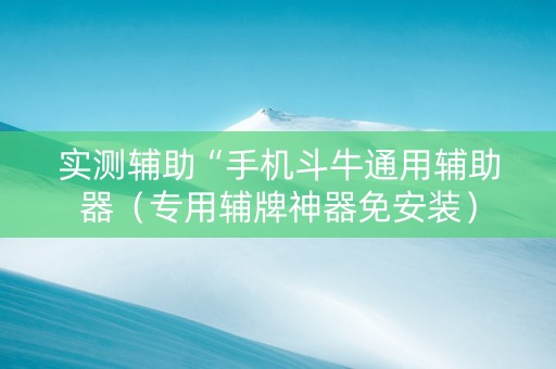 实测辅助“手机斗牛通用辅助器（专用辅牌神器免安装）