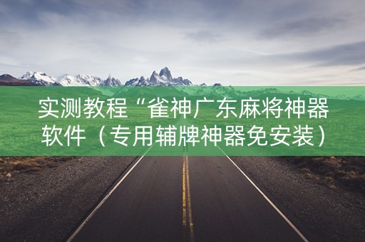 实测教程“雀神广东麻将神器软件（专用辅牌神器免安装）