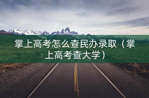 掌上高考怎么查民办录取（掌上高考查大学）