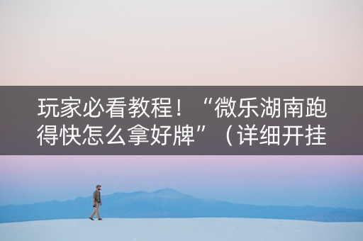 玩家必看教程！“微乐湖南跑得快怎么拿好牌”（详细开挂教程）-哔哩哔哩