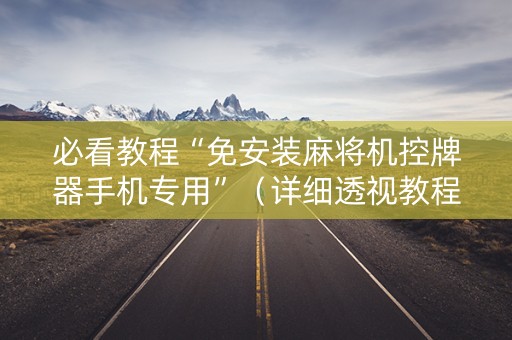 必看教程“免安装麻将机控牌器手机专用”（详细透视教程）-哔哩哔哩