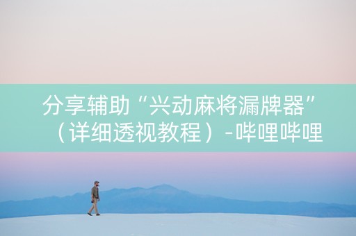 分享辅助“兴动麻将漏牌器”（详细透视教程）-哔哩哔哩