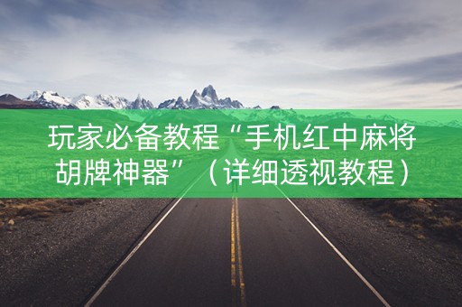 玩家必备教程“手机红中麻将胡牌神器”（详细透视教程）-哔哩哔哩