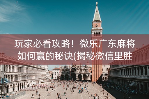 玩家必看攻略！微乐广东麻将如何赢的秘诀(揭秘微信里胜率到哪调)