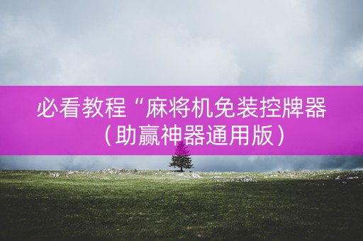 必看教程“麻将机免装控牌器（助赢神器通用版）