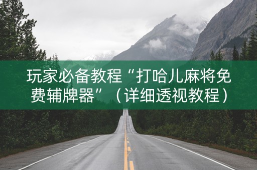 玩家必备教程“打哈儿麻将免费辅牌器”（详细透视教程）-哔哩哔哩