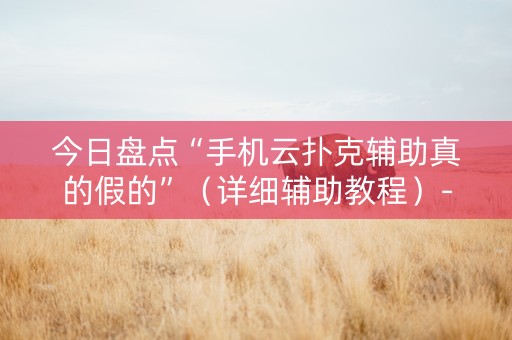 今日盘点“手机云扑克辅助真的假的”（详细辅助教程）-哔哩哔哩