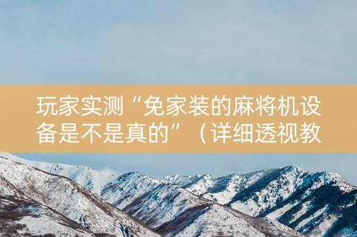 玩家实测“免家装的麻将机设备是不是真的”（详细透视教程）-哔哩哔哩