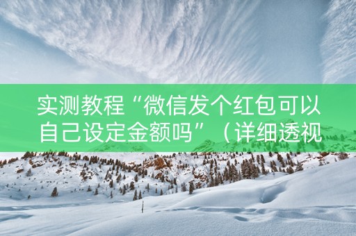 实测教程“微信发个红包可以自己设定金额吗”（详细透视教程）-哔哩哔哩