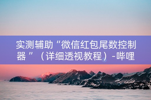 实测辅助“微信红包尾数控制器 ”（详细透视教程）-哔哩哔哩