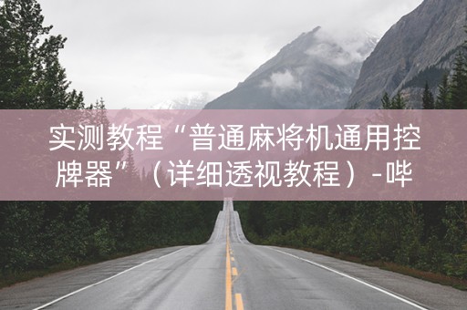 实测教程“普通麻将机通用控牌器”（详细透视教程）-哔哩哔哩