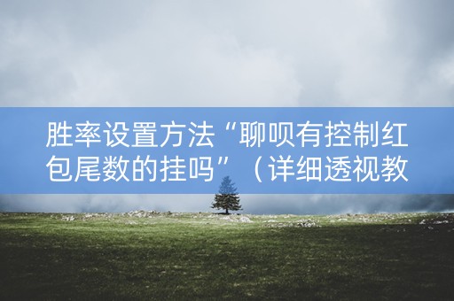 胜率设置方法“聊呗有控制红包尾数的挂吗”（详细透视教程）-哔哩哔哩