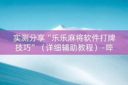 实测分享“乐乐麻将软件打牌技巧”（详细辅助教程）-哔哩哔哩
