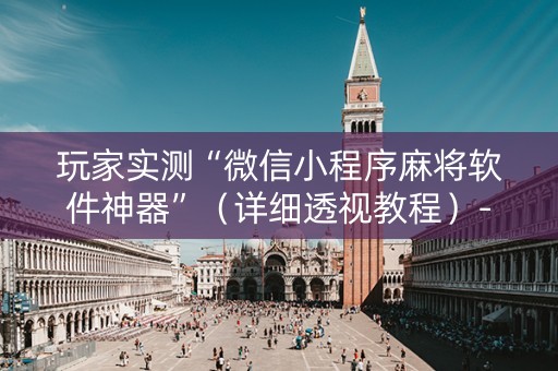 玩家实测“微信小程序麻将软件神器”（详细透视教程）-哔哩哔哩